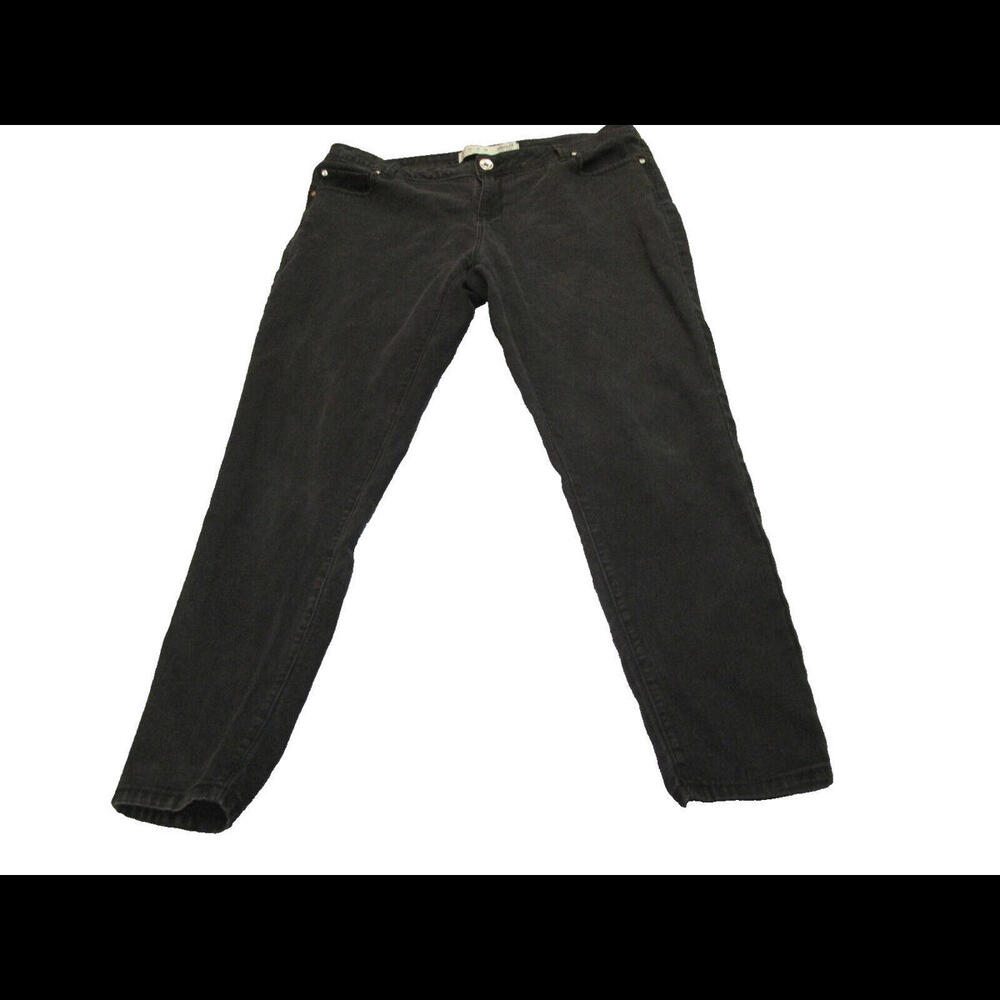 Denim Co. Womens Size 12 Jeans Black Mid Rise Denim Straight Leg Tapered Ankle